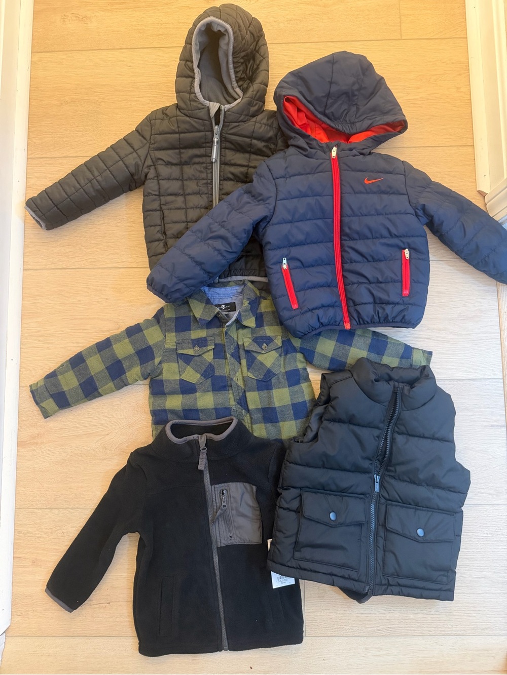 Jacket Lot 2T boys old navy vest, 7 for all mankind plaid Jacket coat perfect